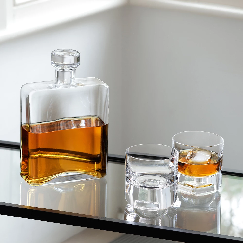 LSA International Cask Whisky Set Clear 1 Decanter Complete with 2 Glasses 10 LSA International Cask Whisky Set Clear 1 Decanter Complete with 2 Glasses