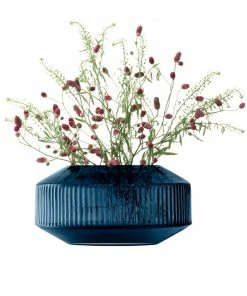 LSA International Sapphire Blue Rotunda Wide Vase