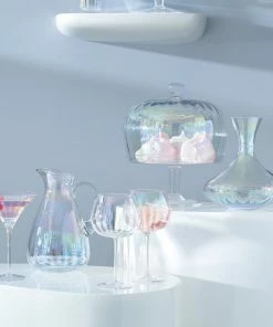 LSA International Set of 2 Pearl Blown Glass Balloon Goblets 650ml