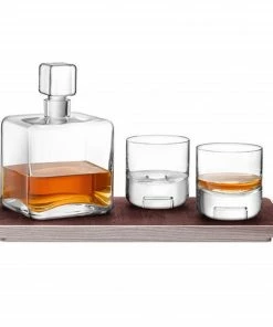 LSA International Cask Whisky Connoisseur Set with Ash/Cork Tray