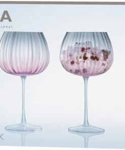 LSA International Set of 2 Pink/Grey Dusk Balloon Gin Glass 650ml 11 LSA International Set of 2 Pink/Grey Dusk Balloon Gin Glass 650ml