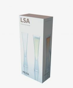 LSA International Set of 2 170ml Clear Moya Champagne Flute Glasses