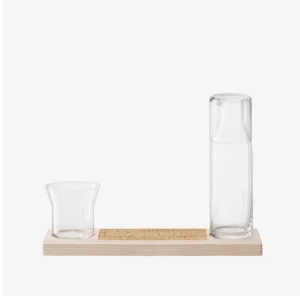 LSA International Plateau Duo Carafe Set & Plant Pot on Ash/Cork Base 3 LSA International Plateau Duo Carafe Set & Plant Pot on Ash/Cork Base