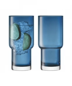 LSA International Sapphire Glass Utility Highball Glasses (Pair)