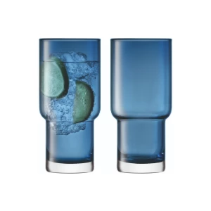 LSA International Sapphire Glass Utility Highball Glasses (Pair) 3 LSA International Sapphire Glass Utility Highball Glasses (Pair)