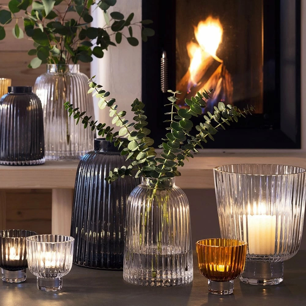 LSA International H20cm Grey Pleat Vase 5 LSA International H20cm Grey Pleat Vase